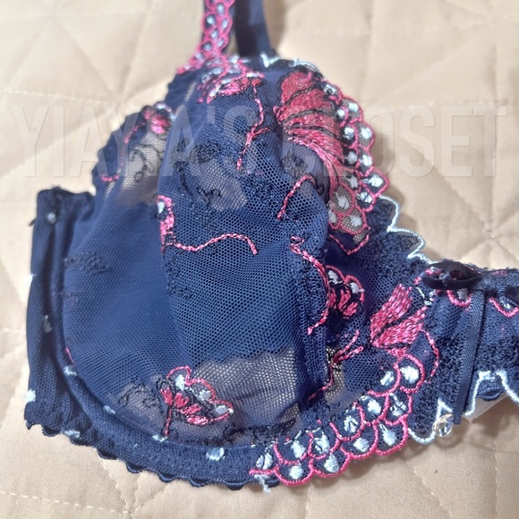 Prima Donna 30D Eden Luxury Balcony Vintage Bra 0162514 in Blue Paradise - Picture 9 of 16